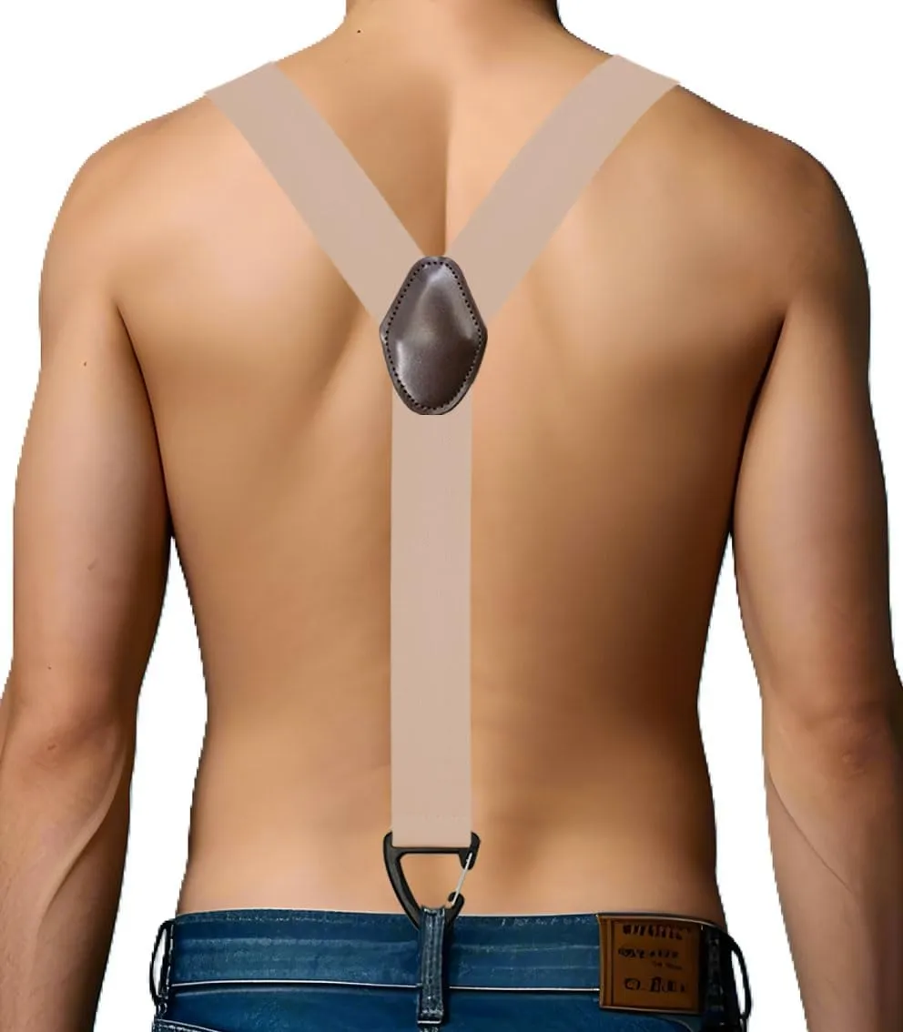 1.5 In Y Belt Loop Suspenders for Unisex Under Clothing with 3 Hooks.