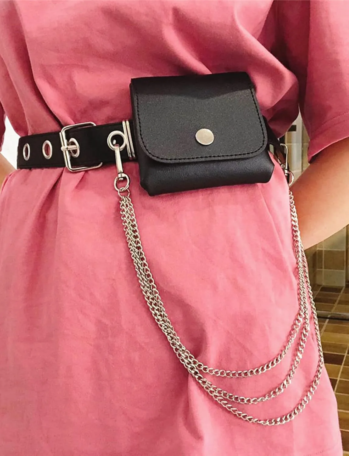 6 Pieces Pants Chains Multi-Layer Butterfly Lock Round Star Snak Heart Jeans Chains Accessory Hip Hop Pocket Punk Goth Wallet Chain Charm Rock Belt Loop Trousers Chain for Women Men Silver