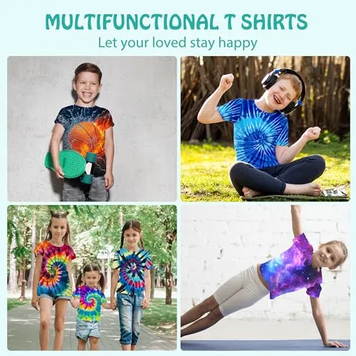 Acoweno Soccer 3D Graphic T Shirts for Boys Girls Kids, Casual Crewneck Short Sleeve Tops Tees for Teens 6-16 Years
