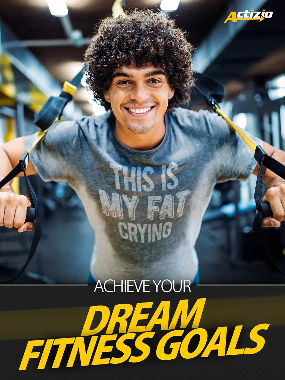 Actizio Men's Workout Shirt Sweat Activated Motivational Exercise Gym Moisture Wicking Fitness - This is My Fat Crying