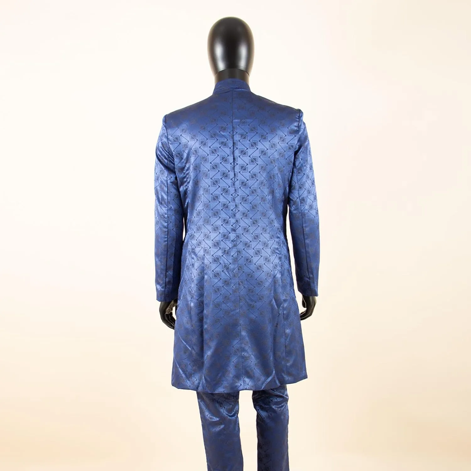 African Clothes for Men Dashiki Slim Fit Jacket and Trousers Set Formal Attire for Wedding