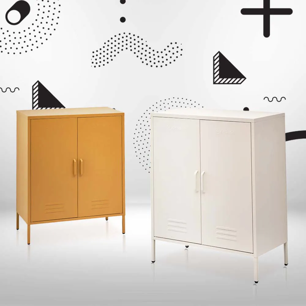 Ansel Buffet Sideboard Metal Cabinet - Yellow