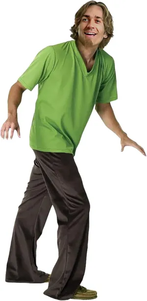 Arvilhill Mens Halloween Shaggy Costumes Cosplay Green Shirt and Brown Pants (S-3XL)