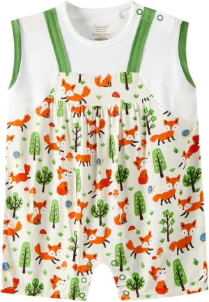 Baby Boy Sleeveless Romper Tank Top Jumpsuit One Piece Summer Cute Snap Clothes Outfit Bamboo Viscose