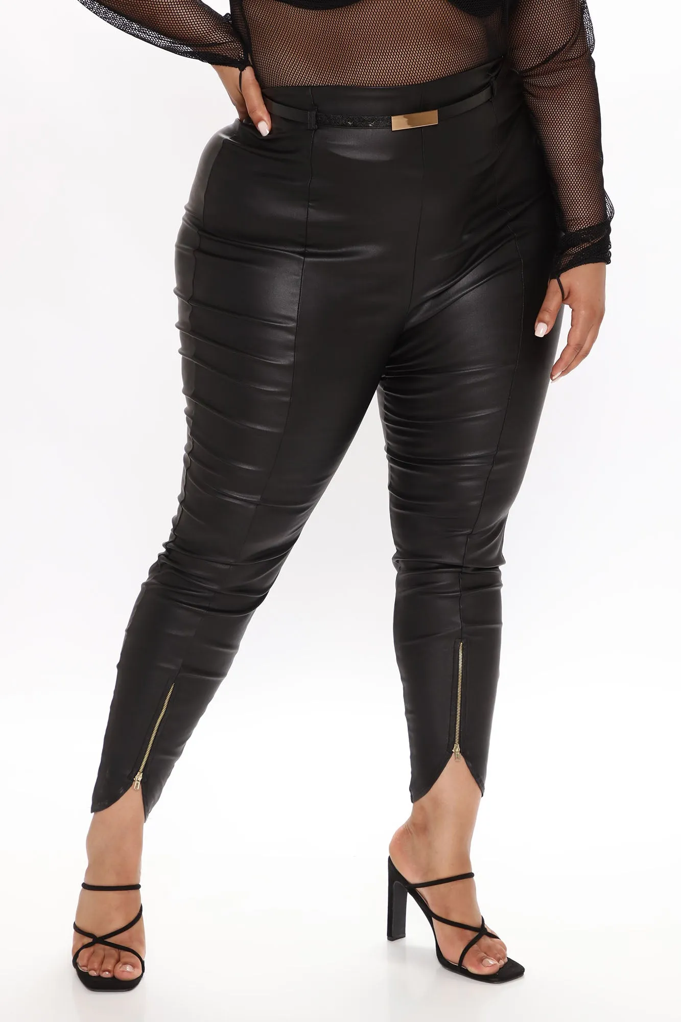Bad Girls Club PU Skinny Pants - Black