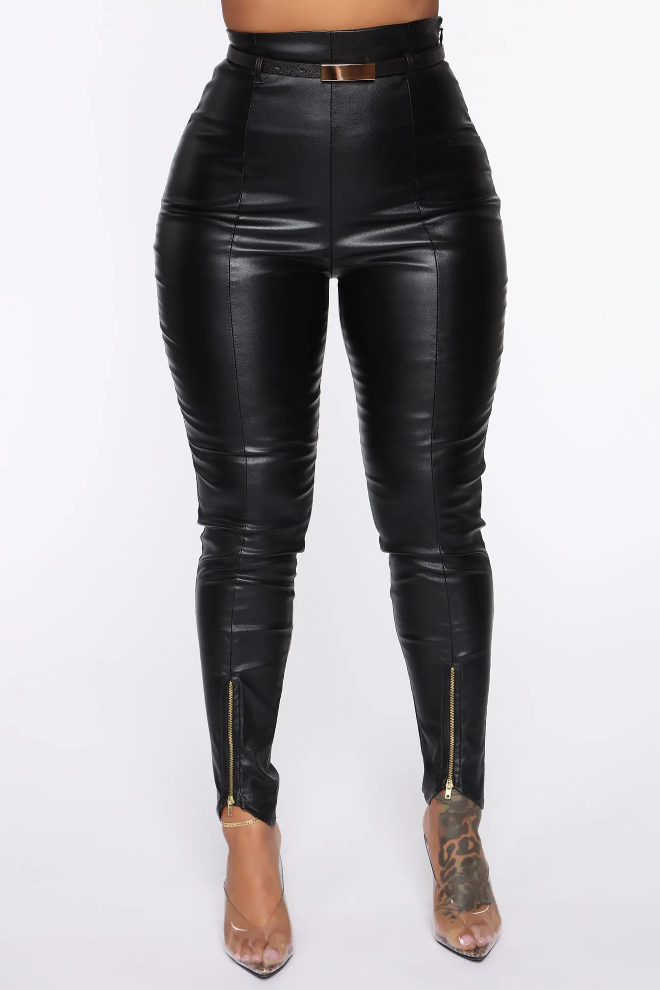 Bad Girls Club PU Skinny Pants - Black