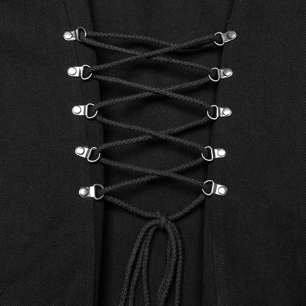 Black Front Buckle Vest