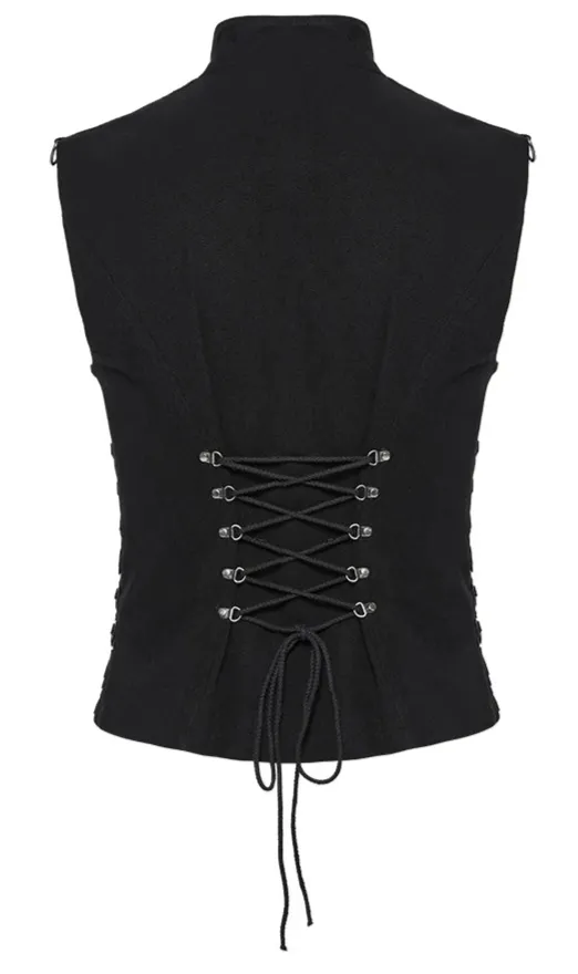 Black Front Buckle Vest