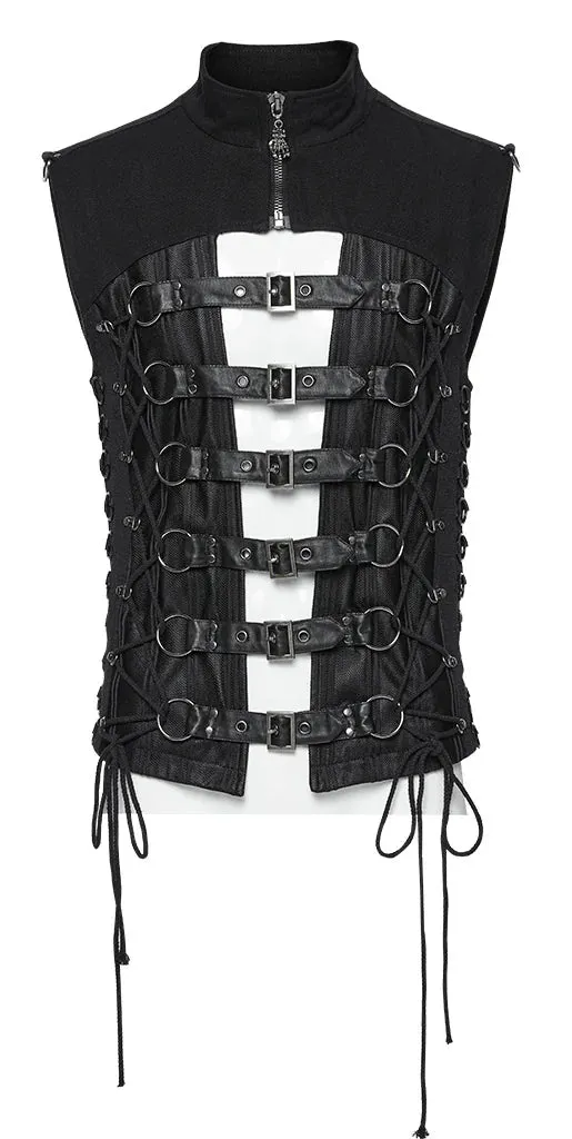 Black Front Buckle Vest