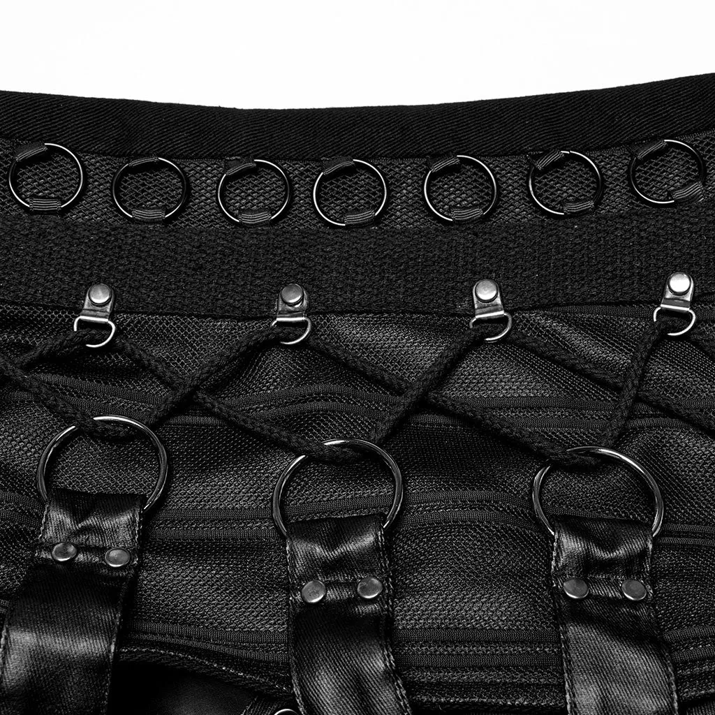Black Front Buckle Vest