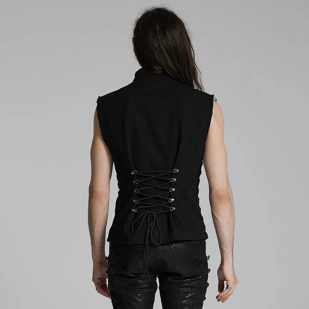 Black Front Buckle Vest
