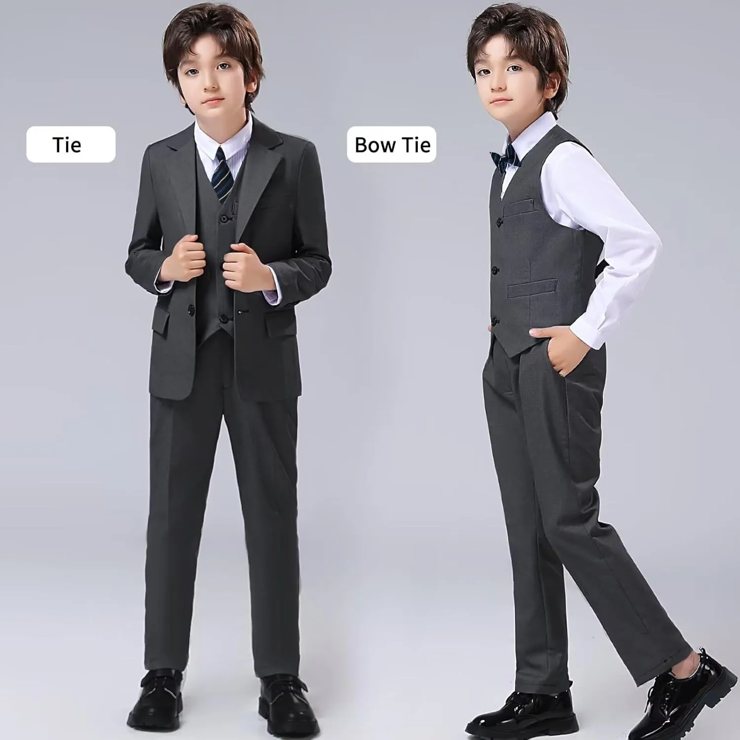Boys Suit for Kids 6 Pieces Formal Dresswear Set Teen Boys Tuxedo Suits for Wedding Graduation