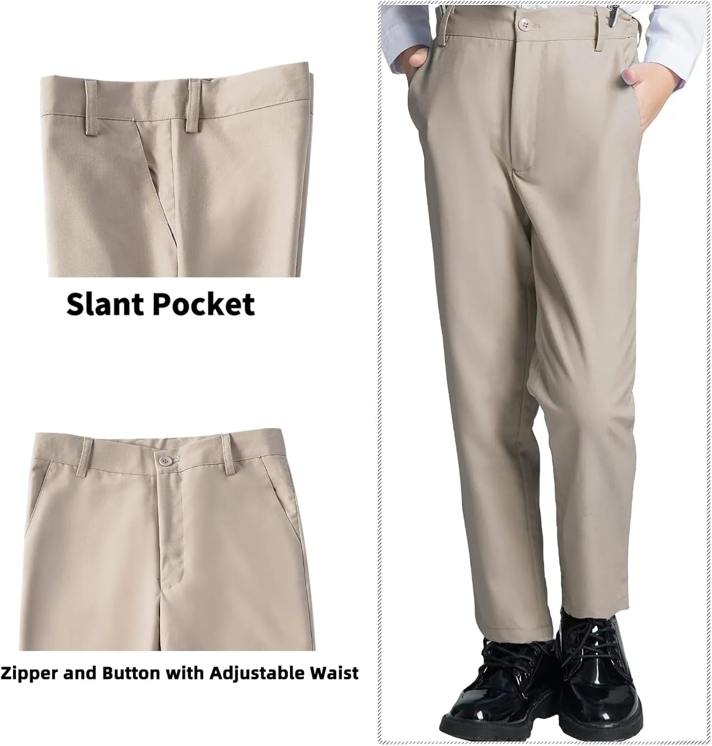 Boys' Suits Formal Slim Fit Tuxedo Boys Vest and Pants Set for Teens Dress Clothes Wedding Outfit with Tie and Bow Tie