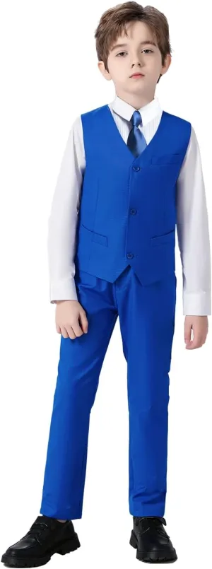 Boys Suits Kids Formal Dress Suit Vest and Pant Set for Wedding