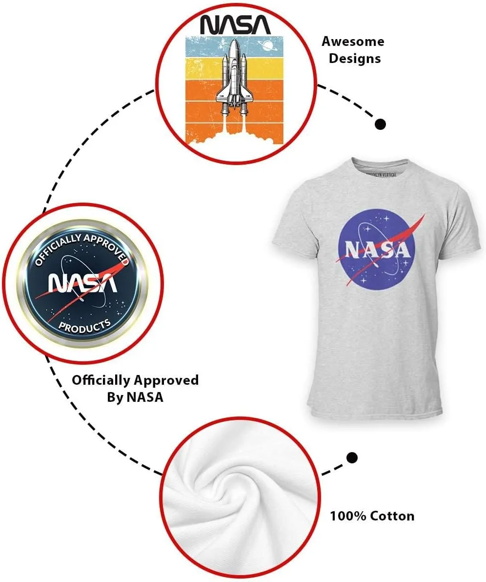BROOKLYN VERTICAL Officially Approved NASA Product 4-Pack Boys Short Sleeve Crew Neck T-Shirt with Chest Print