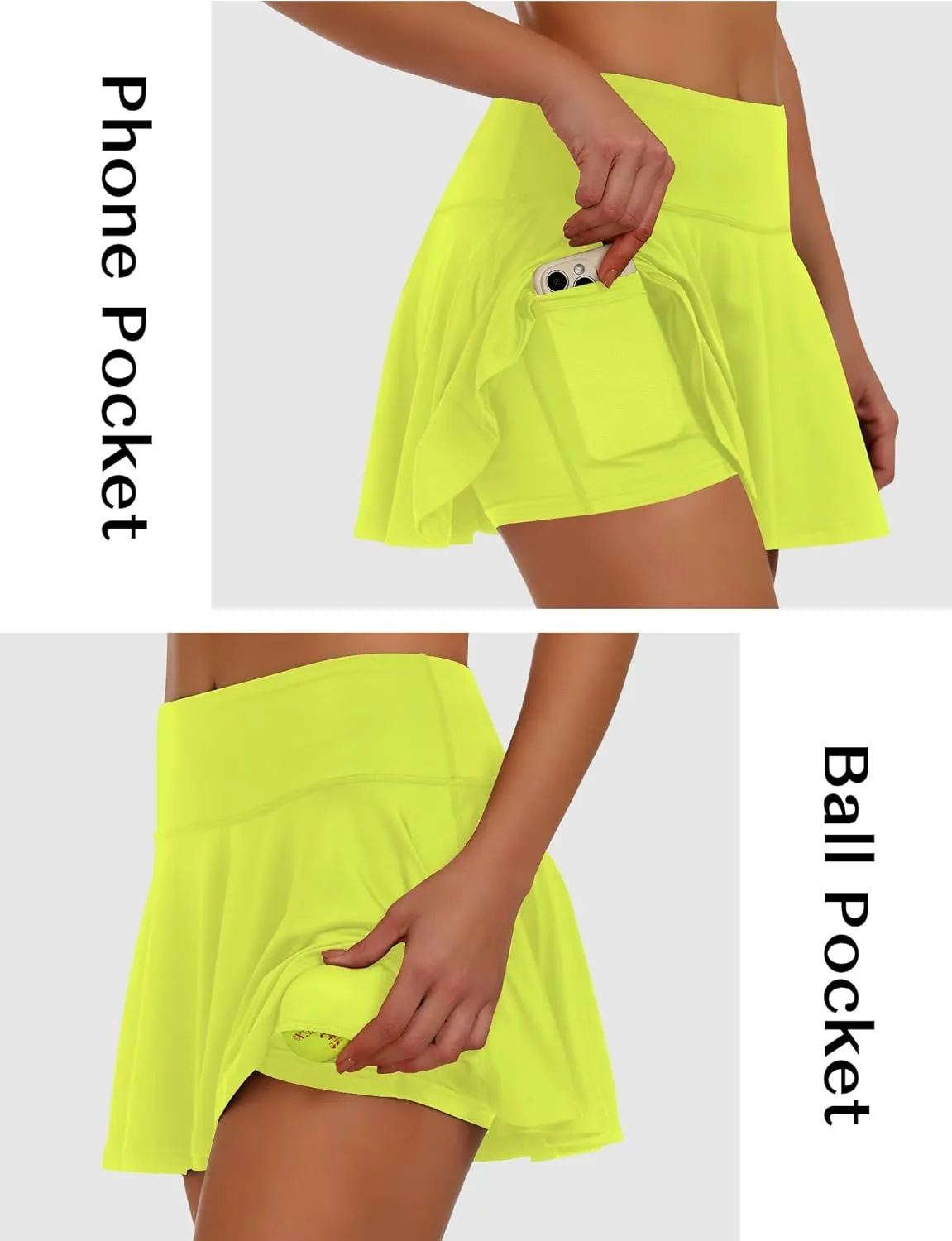 Buauty Tennis Skirts with Pocket Women's High Waisted Athletic Skorts Golf Pleated Skirts for Pickleball Workout Outfits