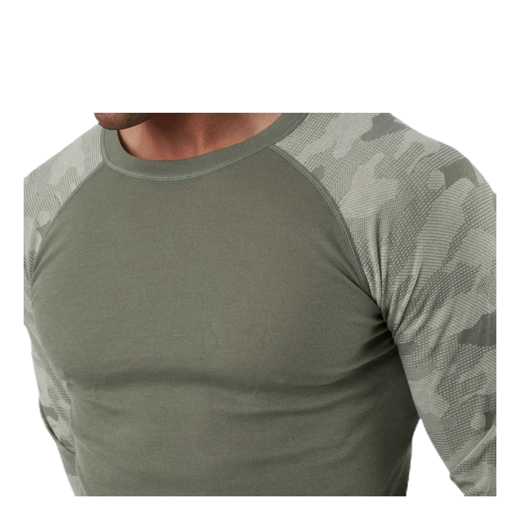 Camo Merino Wool Crew Beige
