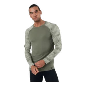Camo Merino Wool Crew Beige