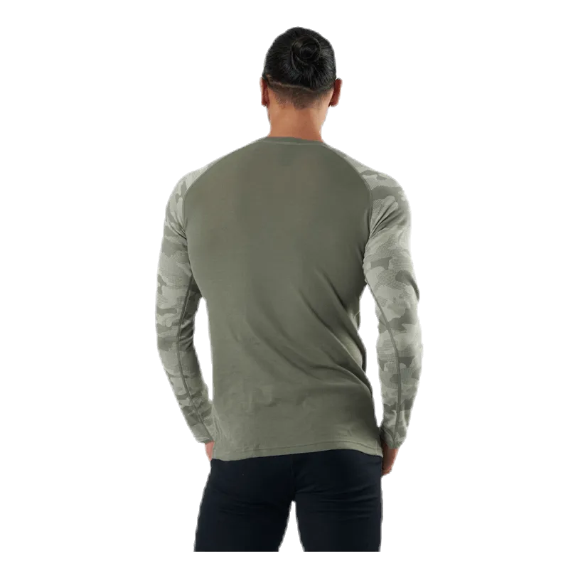 Camo Merino Wool Crew Beige