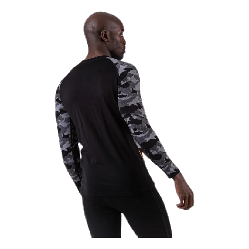 Camo Merino Wool Crew Black