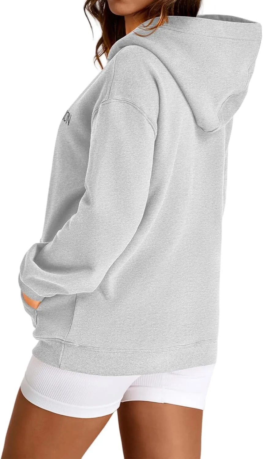 Canbebig Oversized Hoodies for Women Letter Printed Pullover Sweatshirts Long Sleeve Shirts with Pockets Fashion Clothes