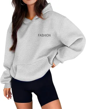 Canbebig Oversized Hoodies for Women Letter Printed Pullover Sweatshirts Long Sleeve Shirts with Pockets Fashion Clothes