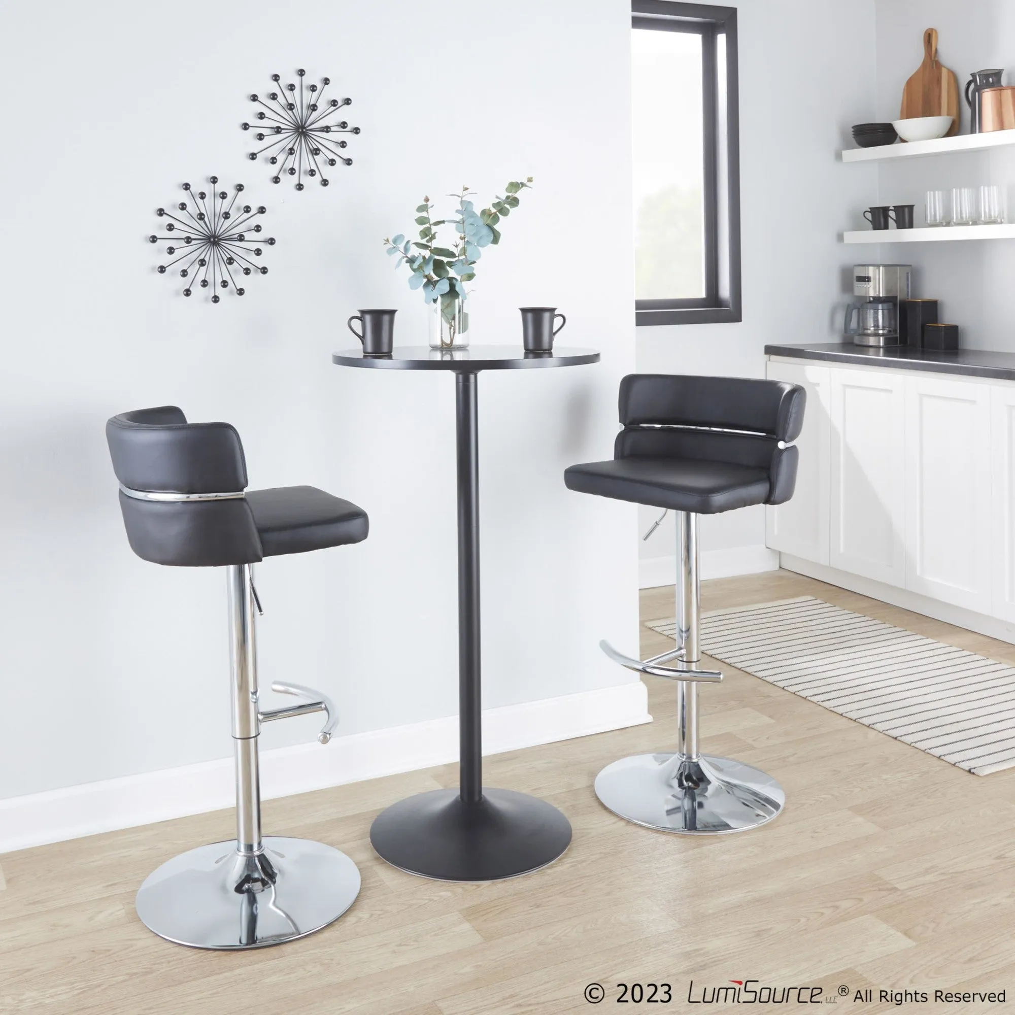 Cinch Adjustable Barstool - Set of 2 By LumiSource - BS-CINCHPU-RNT2 CHRCHRBK2