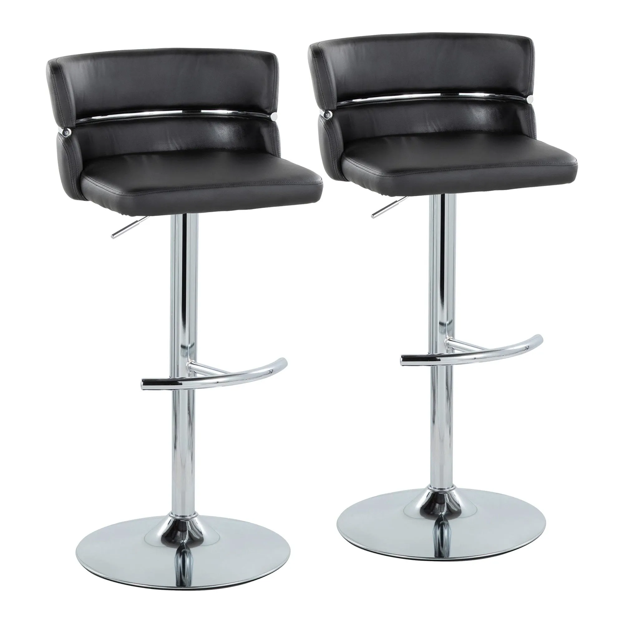 Cinch Adjustable Barstool - Set of 2 By LumiSource - BS-CINCHPU-RNT2 CHRCHRBK2