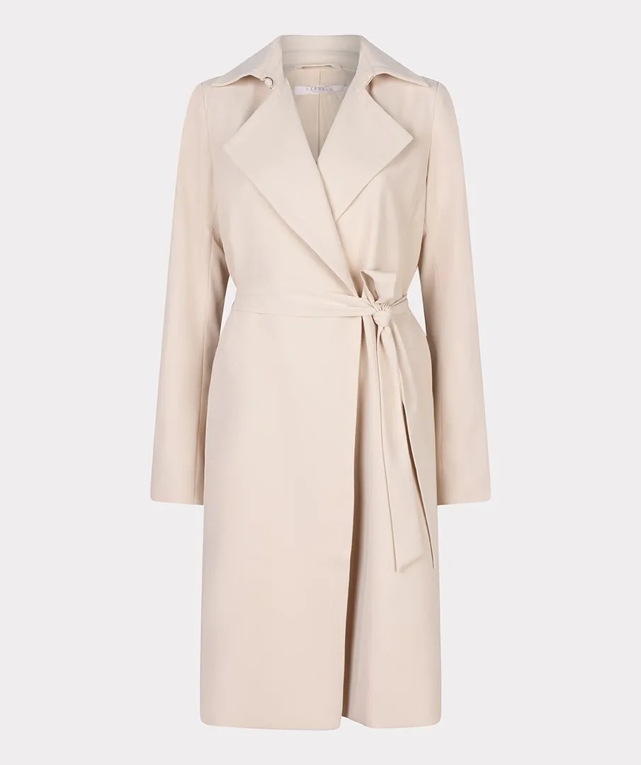Cira City Twill Coat in Sand Color- EsQualo SP2410001