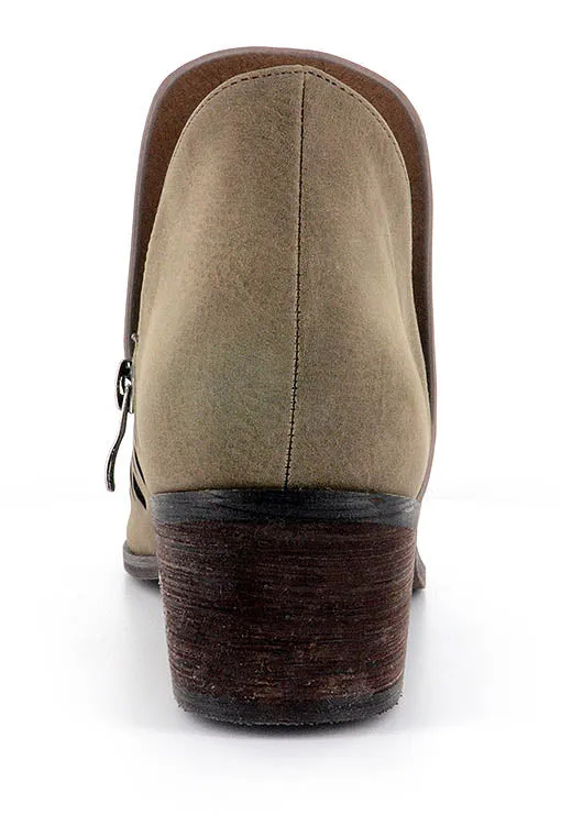 Corkys Womens Trench Laser Cut Block Heel Booties