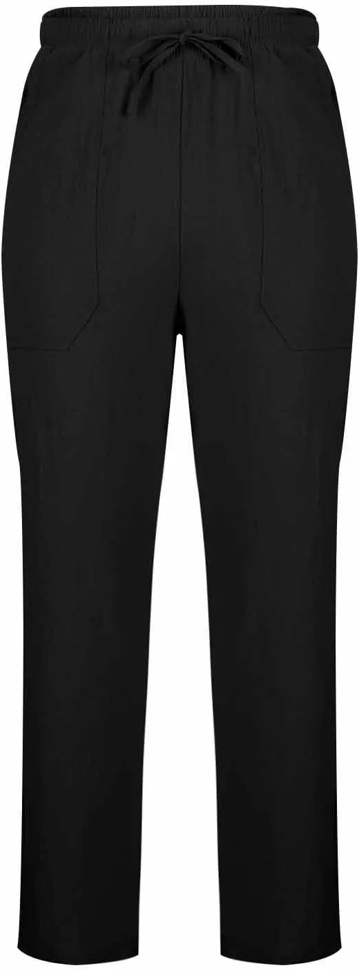Cotton Linen Pants Men Casual Loose Fit Elastic Drawstring Waist Wide Leg Pant Lightweight Summer Beach Pants Pockets
