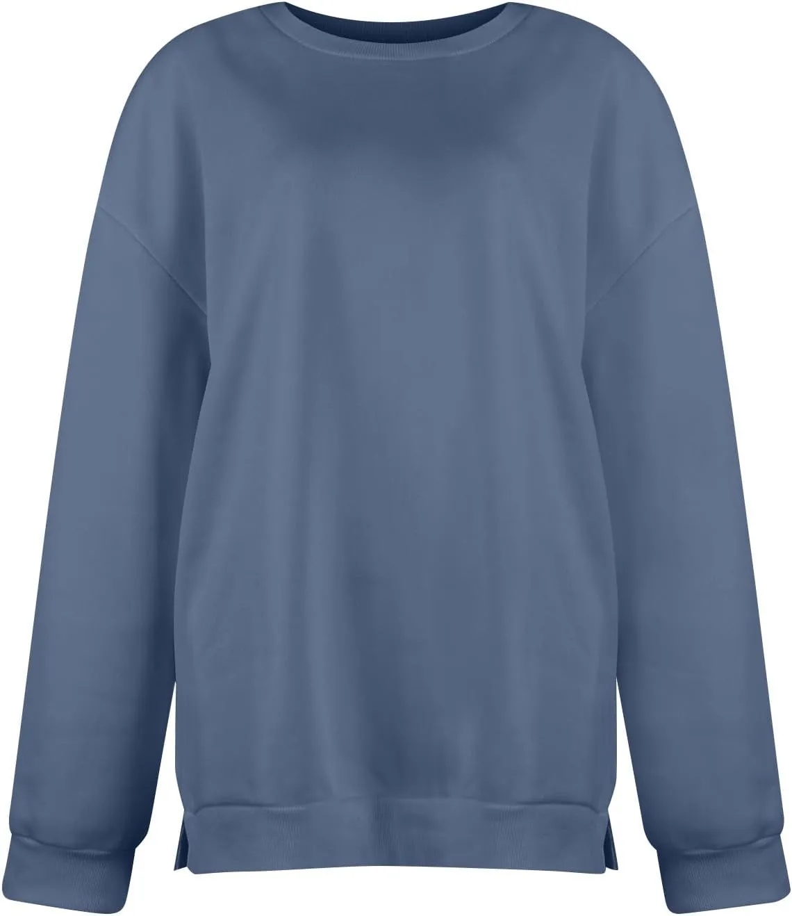 Crewneck Sweatshirts Women Fleece Pullover Oversized Hoodie Drop Shoulder Outwear Long Sleeve Tops with Pocket