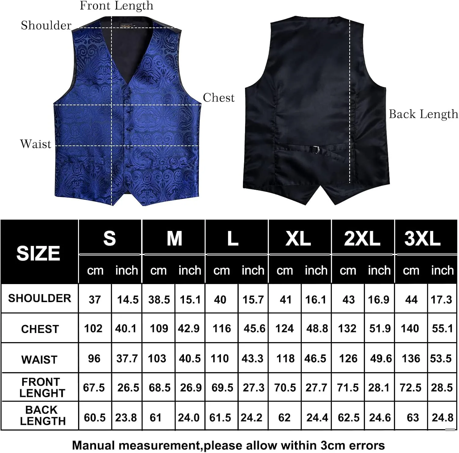 DiBanGu Men's Silk Paisley Vest and Necktie Set 6PCS Pre-tied Bow Tie Formal Waistcoat for Wedding Party