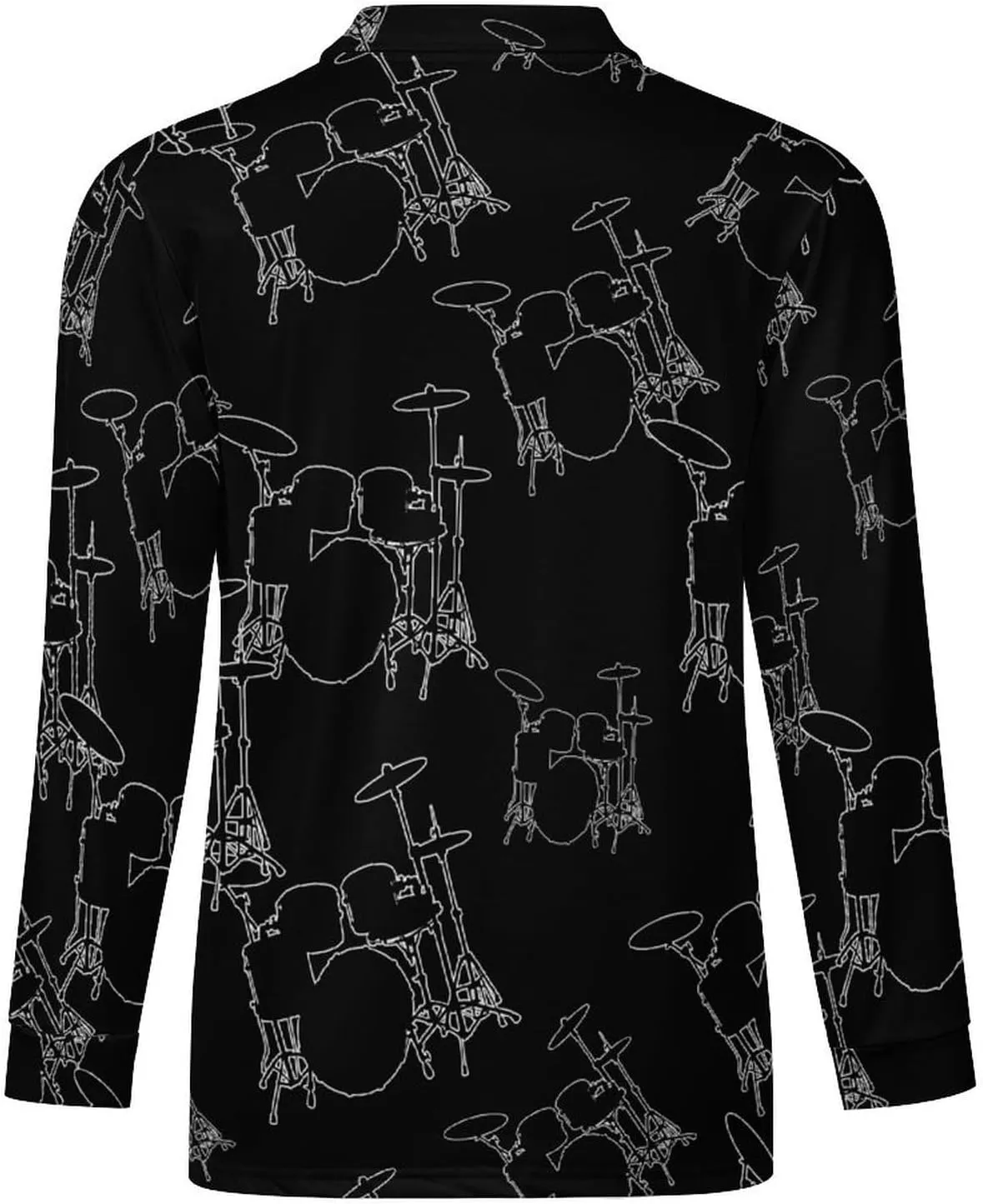 Drumms Drummer Men's Zipped Long Sleeve Casual Sweatshirt Quick Dry Sports Outdoor Golf Tennis Shirt