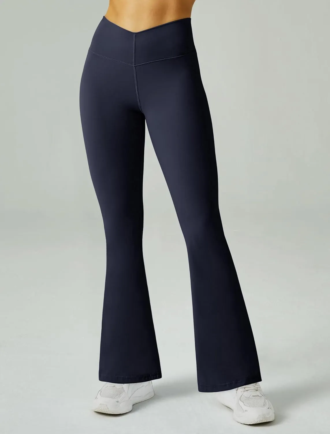 FireSwan Women's Flare Yoga Pants V Waist Flared Leggings High Waisted Bootcut Workout Pants Tummy Control