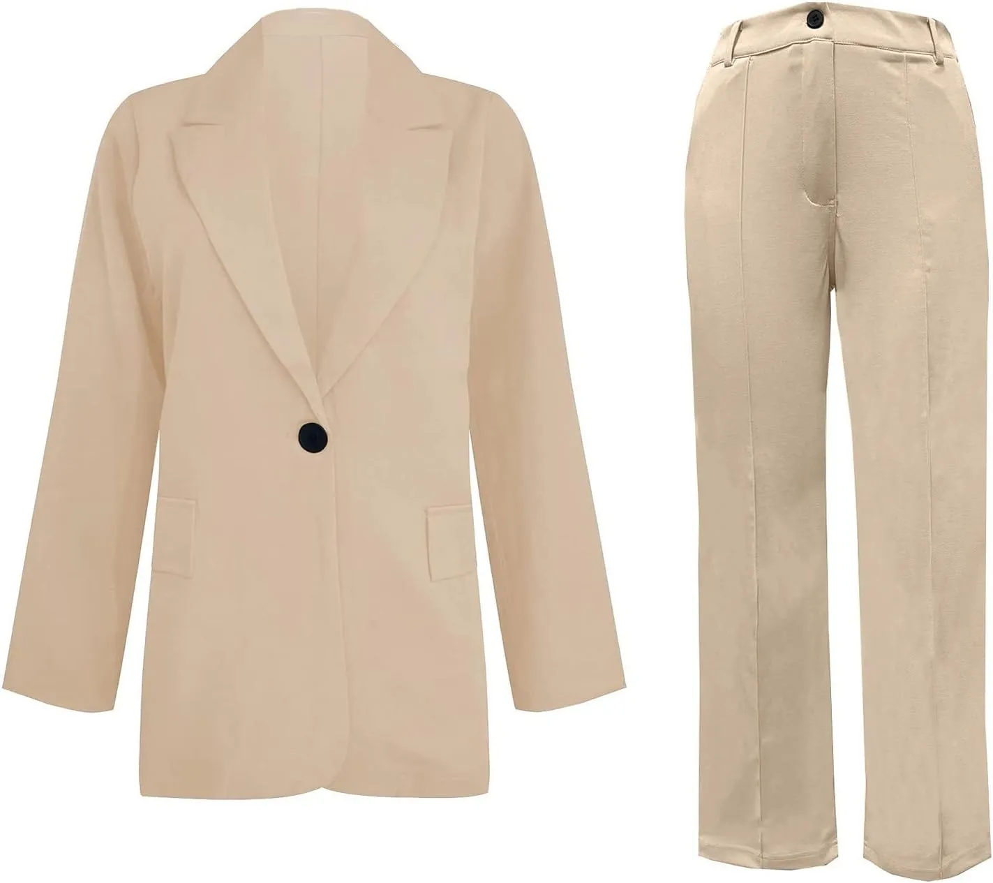 Firzero Plus Size Summer Business Casual Outfits for Women 2 Piece Dressy Work Pants Suits Blazer Jacket Long Pants 2024