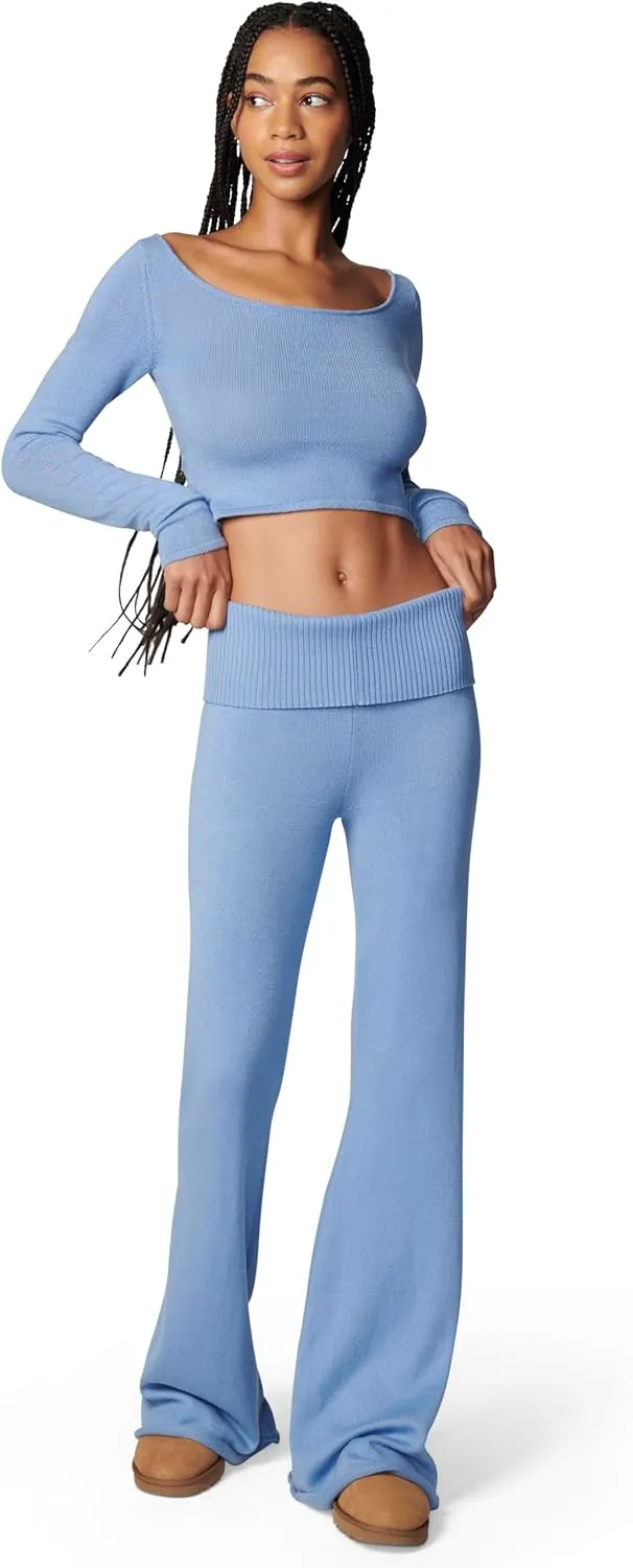Florence by Mills Women's Barre Collection Foldover Wide Leg Pant