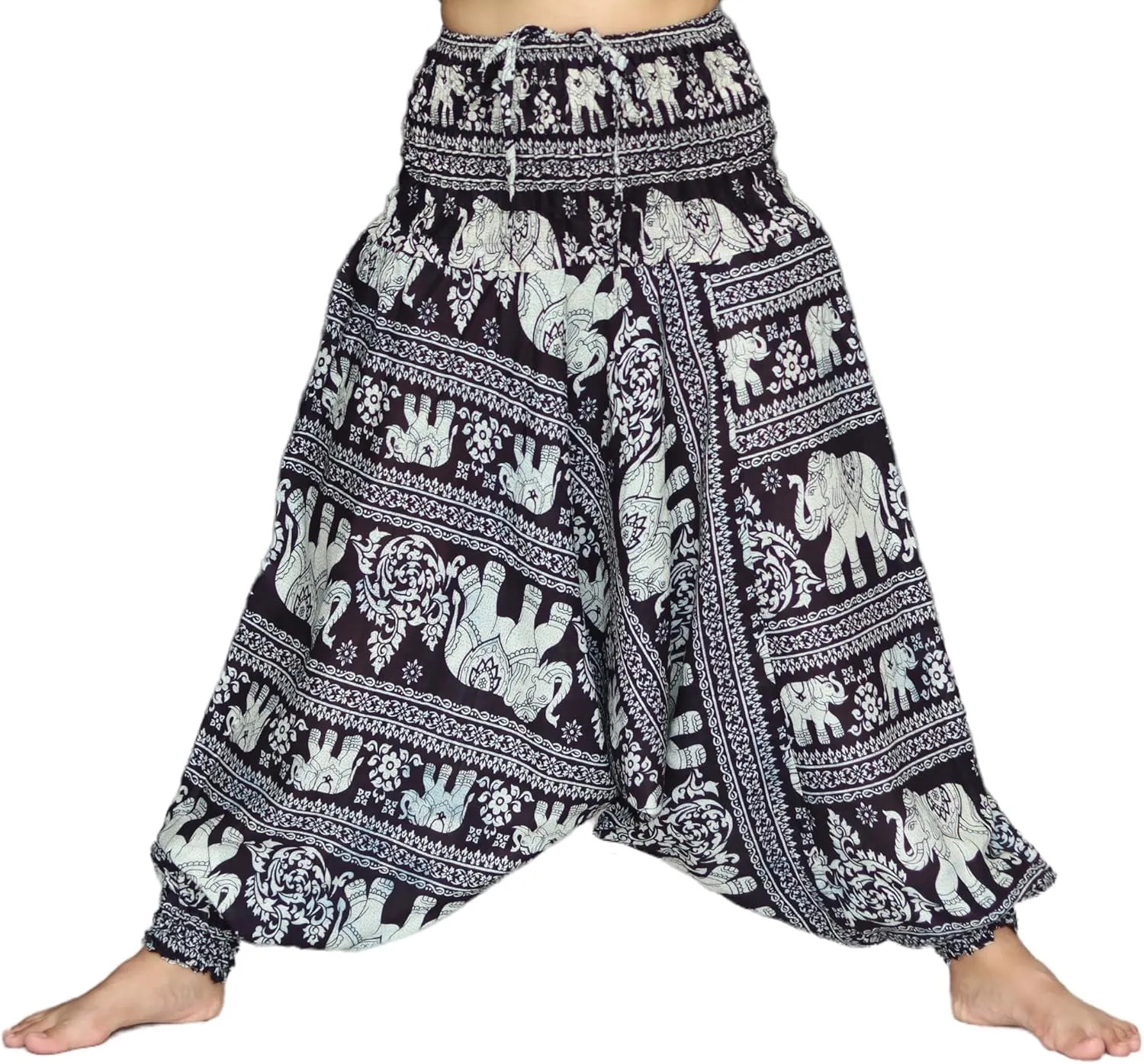 Full Funk Harem Hippie Boho Aladdin Dashiki Pants for Women, Rayon Harem Pants