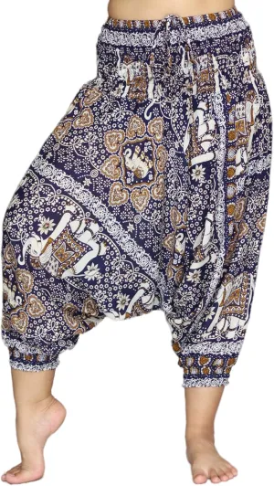 Full Funk Harem Hippie Boho Aladdin Dashiki Pants for Women, Rayon Harem Pants
