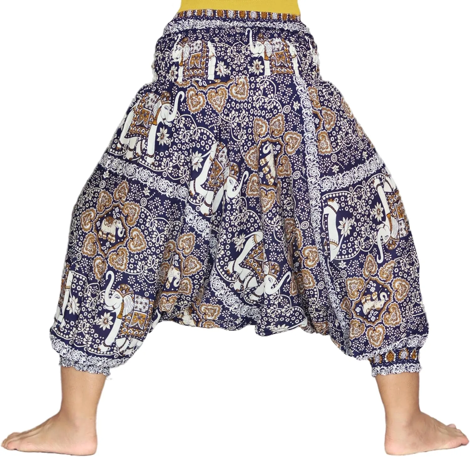 Full Funk Harem Hippie Boho Aladdin Dashiki Pants for Women, Rayon Harem Pants