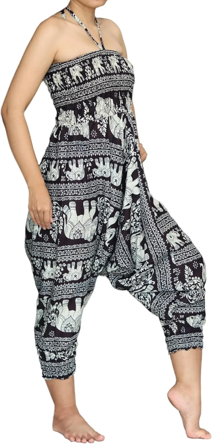 Full Funk Harem Hippie Boho Aladdin Dashiki Pants for Women, Rayon Harem Pants