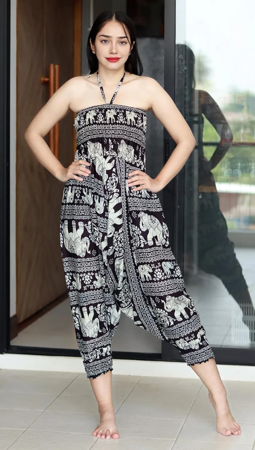 Full Funk Harem Hippie Boho Aladdin Dashiki Pants for Women, Rayon Harem Pants