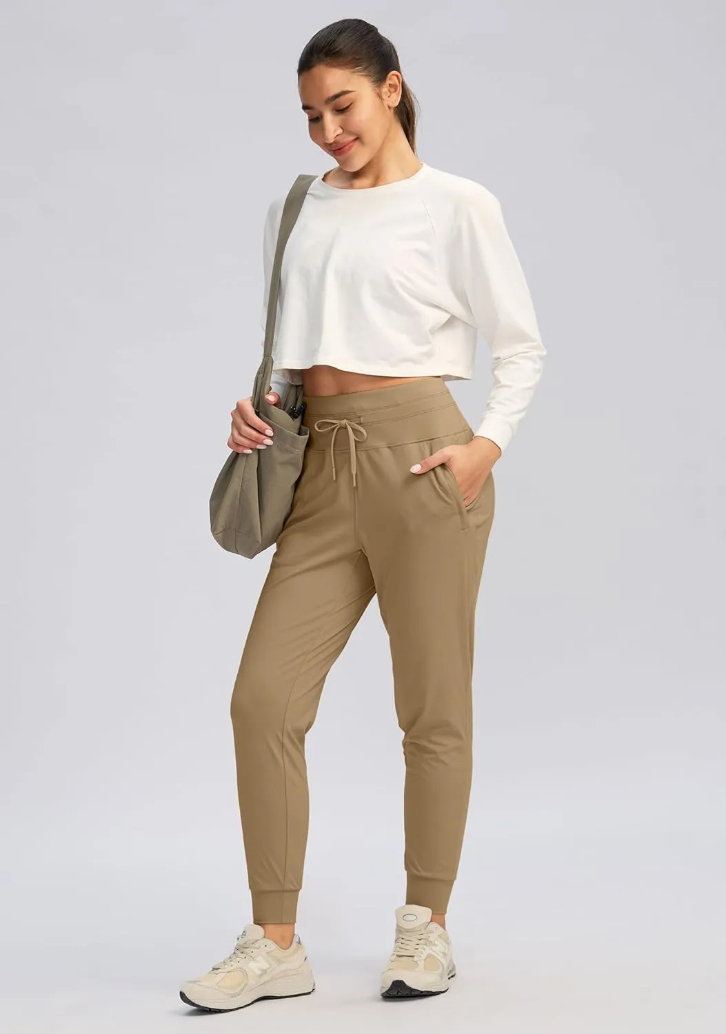 G Gradual Women's Joggers Pants with Zipper Pockets High Waisted Sweatpants Athletic Tapered Pants for Women Lounge Workout
