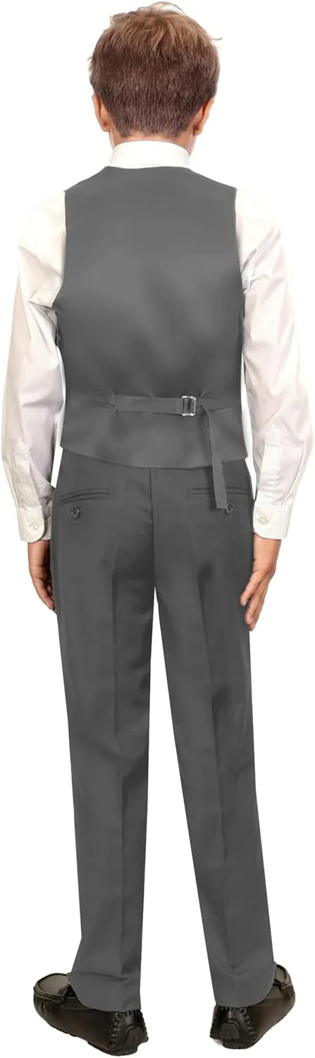 Gioberti 5 Piece Boys Formal Vest, Pants, Dress Shirt & Tie Set