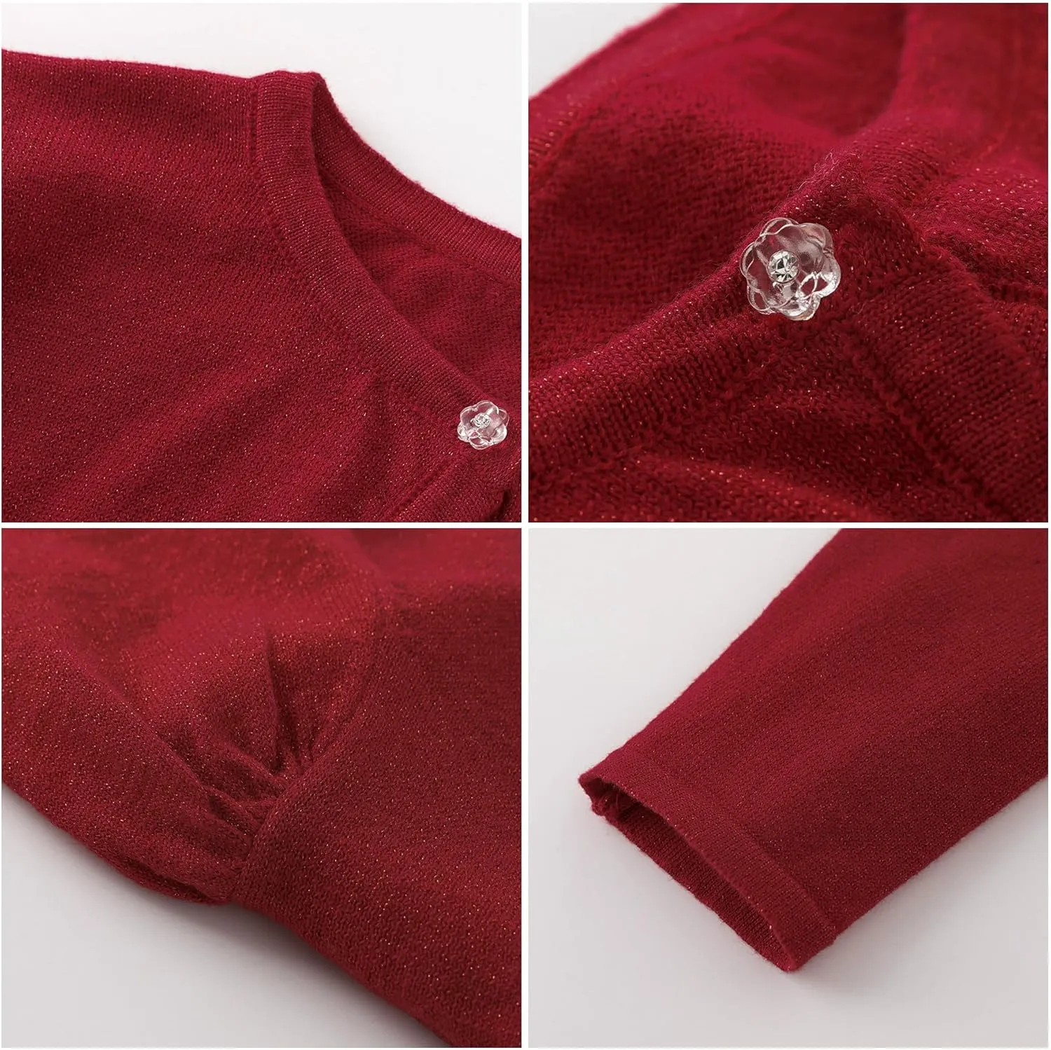 Girls Cardigan, Girls Bolero Shrug Sweater, Kids Knit Hollow Out Long Sleeve, Button Cover Up Cropped Tops