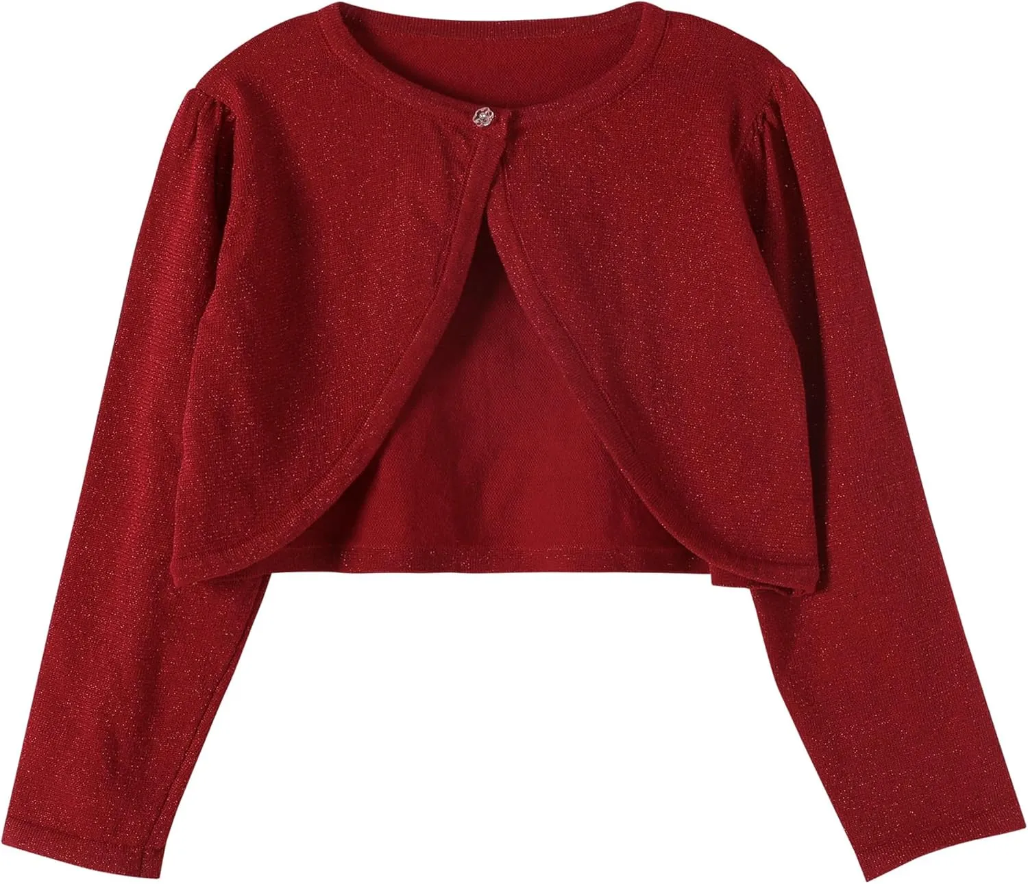 Girls Cardigan, Girls Bolero Shrug Sweater, Kids Knit Hollow Out Long Sleeve, Button Cover Up Cropped Tops