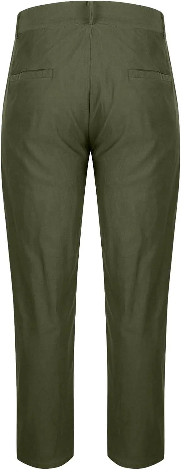 Golf Pants for Men Stretch Slim Fit Outdoor Work Dress Pants Male Casual Fashion Business Office Flat Front Trousers