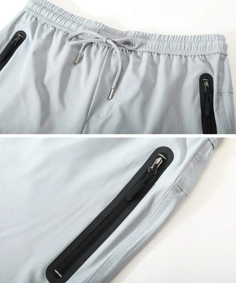 Gopune Men's Lightweight Hiking Running Sweatpants Quick Dry Outdoor Athletic Casual Pants with Zipper Pockets