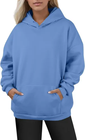 Gumipy Hoodies for Women Drawstring Long Sleeve Oversized Sweatshirt Hoodie Casual Fleece Pullover Y2K Sweater with Pockets