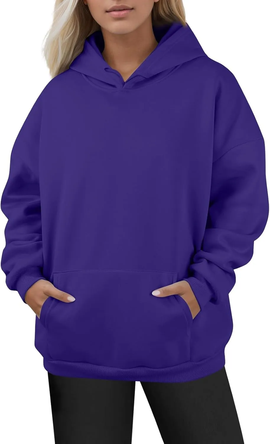 Gumipy Hoodies for Women Drawstring Long Sleeve Oversized Sweatshirt Hoodie Casual Fleece Pullover Y2K Sweater with Pockets